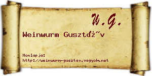 Weinwurm Gusztáv névjegykártya